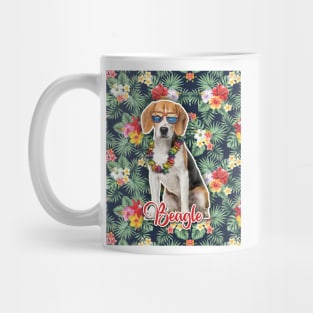 Beagle Summer Funky Hawaiian, Hawaii Style, Dog Personalized Hawaiian Mug